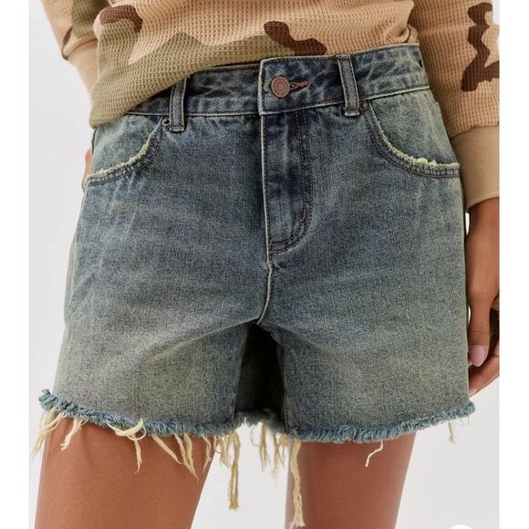 BDG Pants - BDG Urban Outfitters A-Line Cutoff Raw Hem Women's Mid-Rise Jean Shorts Size 25